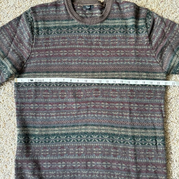 NWT Rails | Men's Carlisle Fair Isle Wool Blend Highland Rust Sweater $168 - Picture 12 of 15